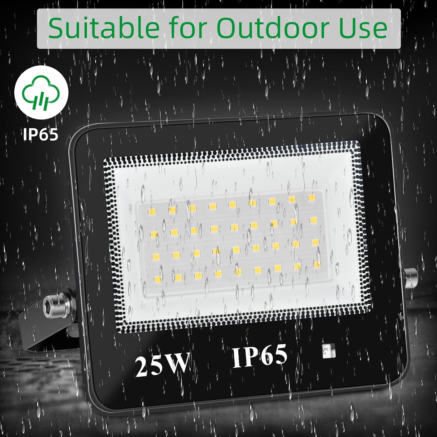 Luz de inundación LED para exteriores, paquete de 25 W enchufables con sensor de movimiento con cable de 5 pies, luces de seguridad de 120 V con