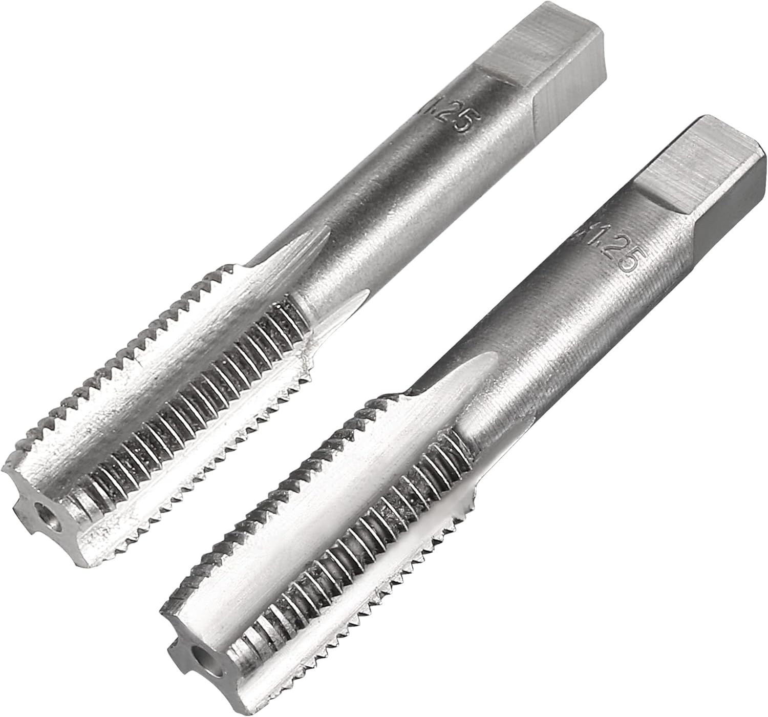 uxcell Grifo de mano métrico M12 rosca 1.25 paso 4 flautas rectas H2 herramienta de aleación inferior de acero y tornillo cónico juego de
