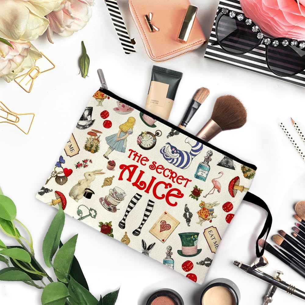 La bolsa de cosméticos hecha de lona no solo es novedosa y única en diseño, sino que también es segura y práctica con una cremallera de metal