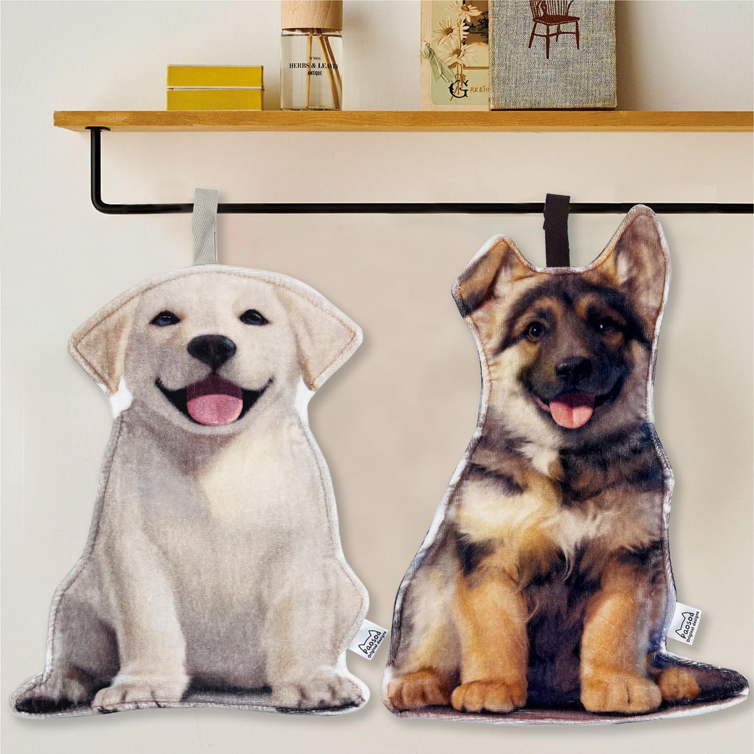 Toallas de mano para perros para baño, cocina, decoración del hogar, toallas de mano de pastor alemán, toallas de cara colgantes, absorbentes,