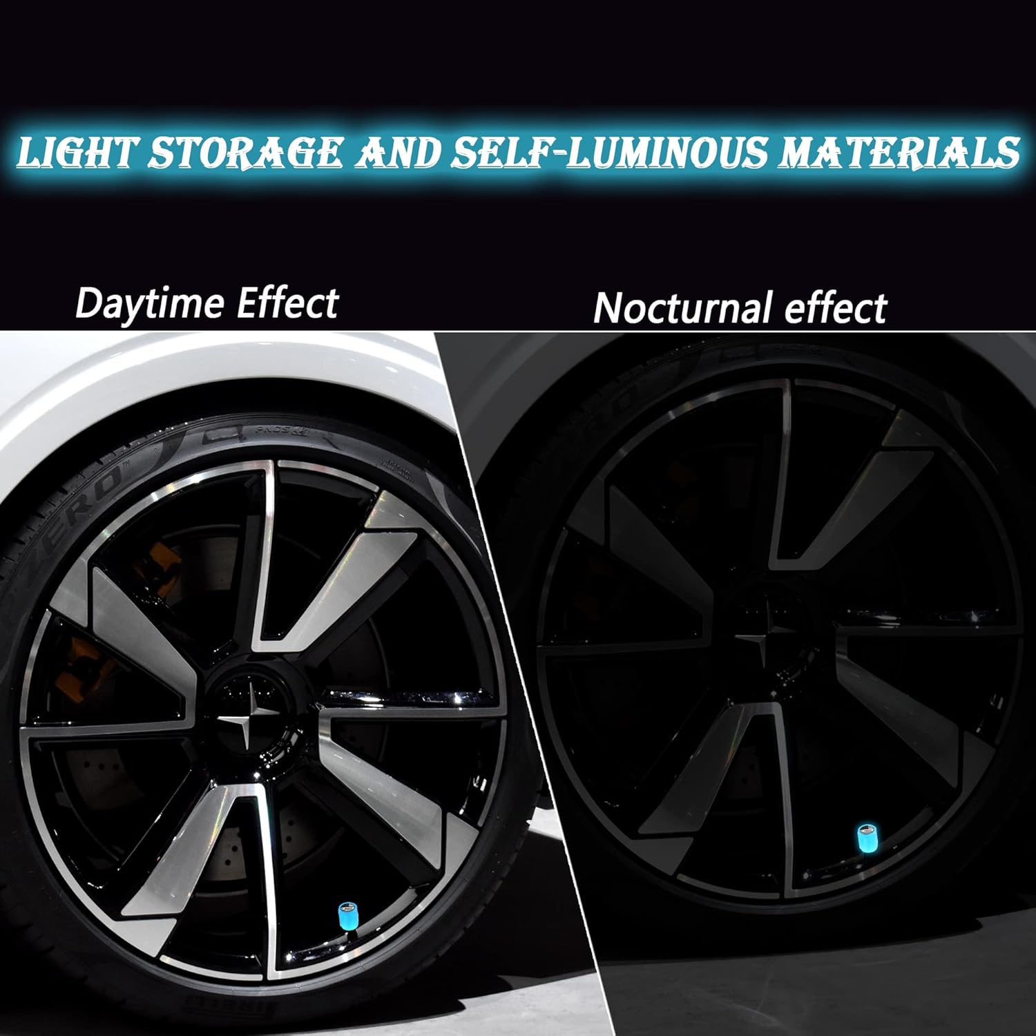Tapón de válvula de neumático luminoso con bandera estadounidense para automóvil, accesorios para tapones de neumáticos de automóvil, paquete de 8,