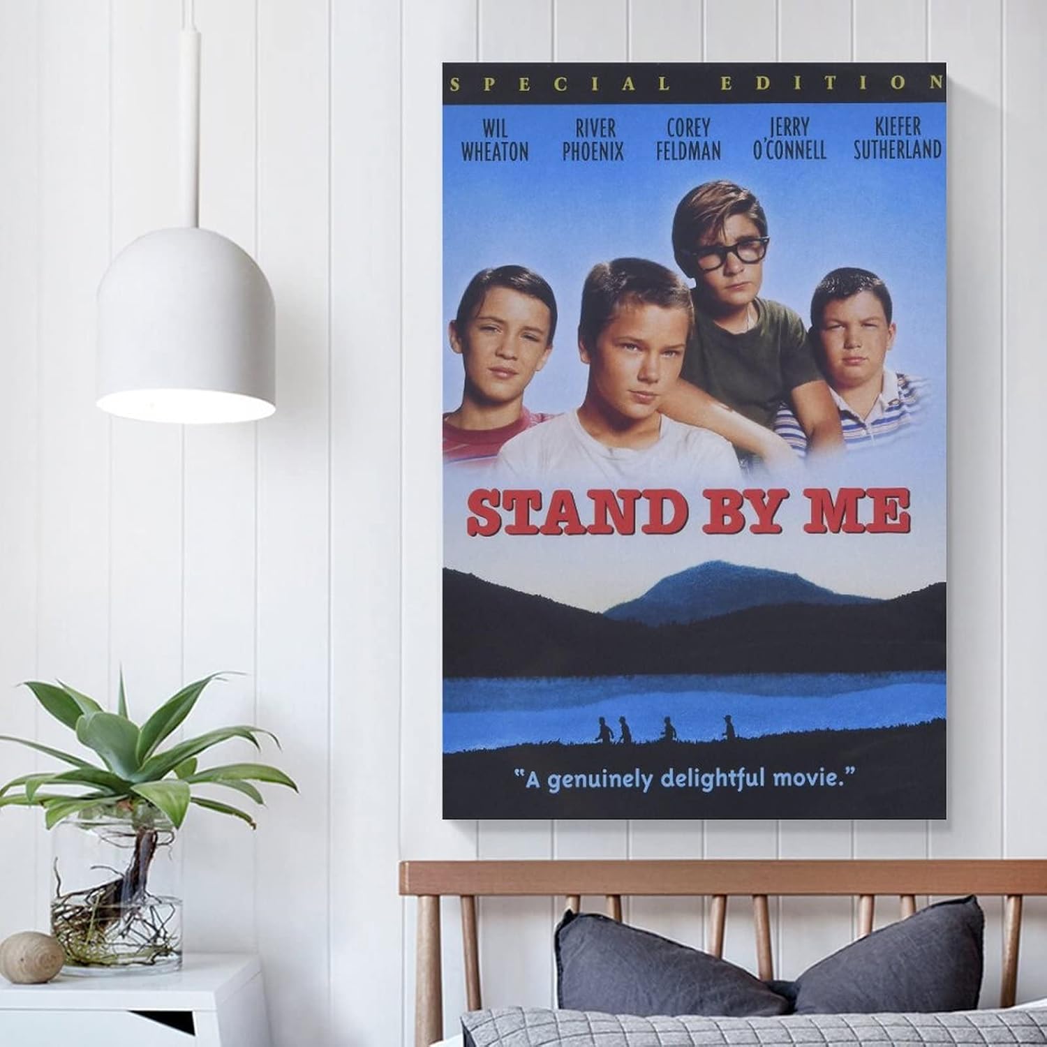 Pósteres de película de aventuras, hermoso mural, Stand by Me 1986, sala de restaurante, oficina, bar, decoración de pared, ilustración, arte en