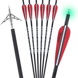 Juego de 6 flechas de ballesta de carbono de 20 pulgadas y ballesta para ballesta y ballesta iluminadas, 6 flechas de ballesta de carbono de caza Juego de 6 flechas de ballesta de carbono de 20 pulgadas y ballesta para ballesta y ballesta iluminadas, 6 flechas de ballesta de carbono de caza