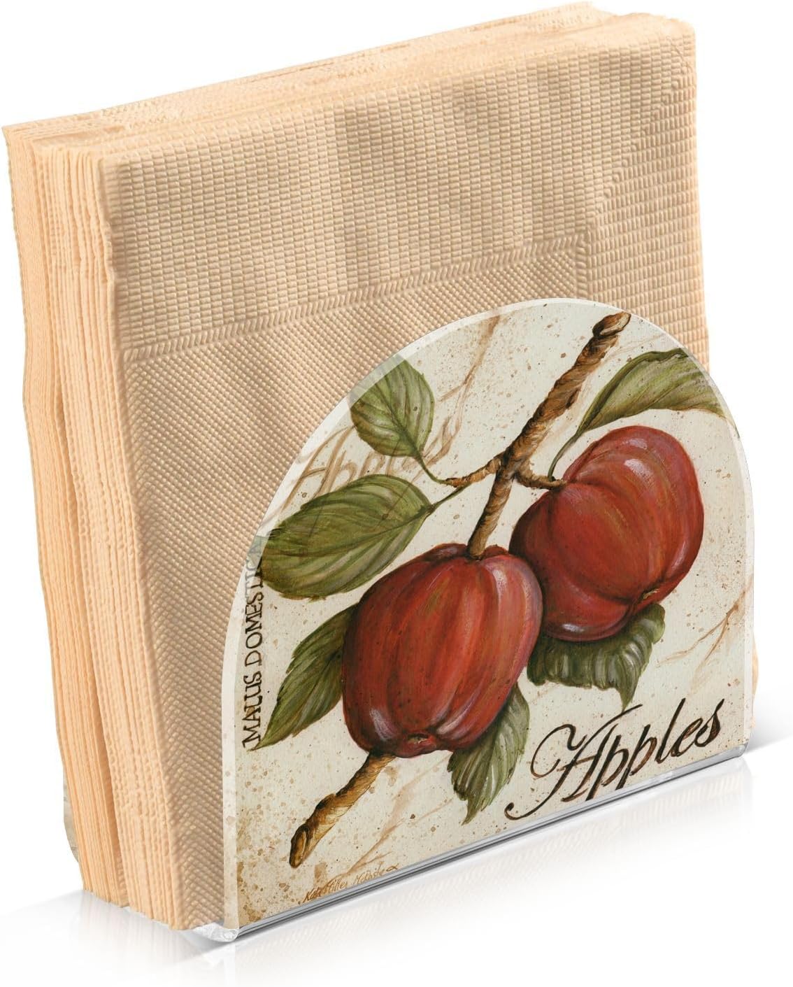 KJIZMO Servilletero acrílico de manzana, dispensador de servilletas transparente para organizar la cocina, dispensador de papel de papel para caja