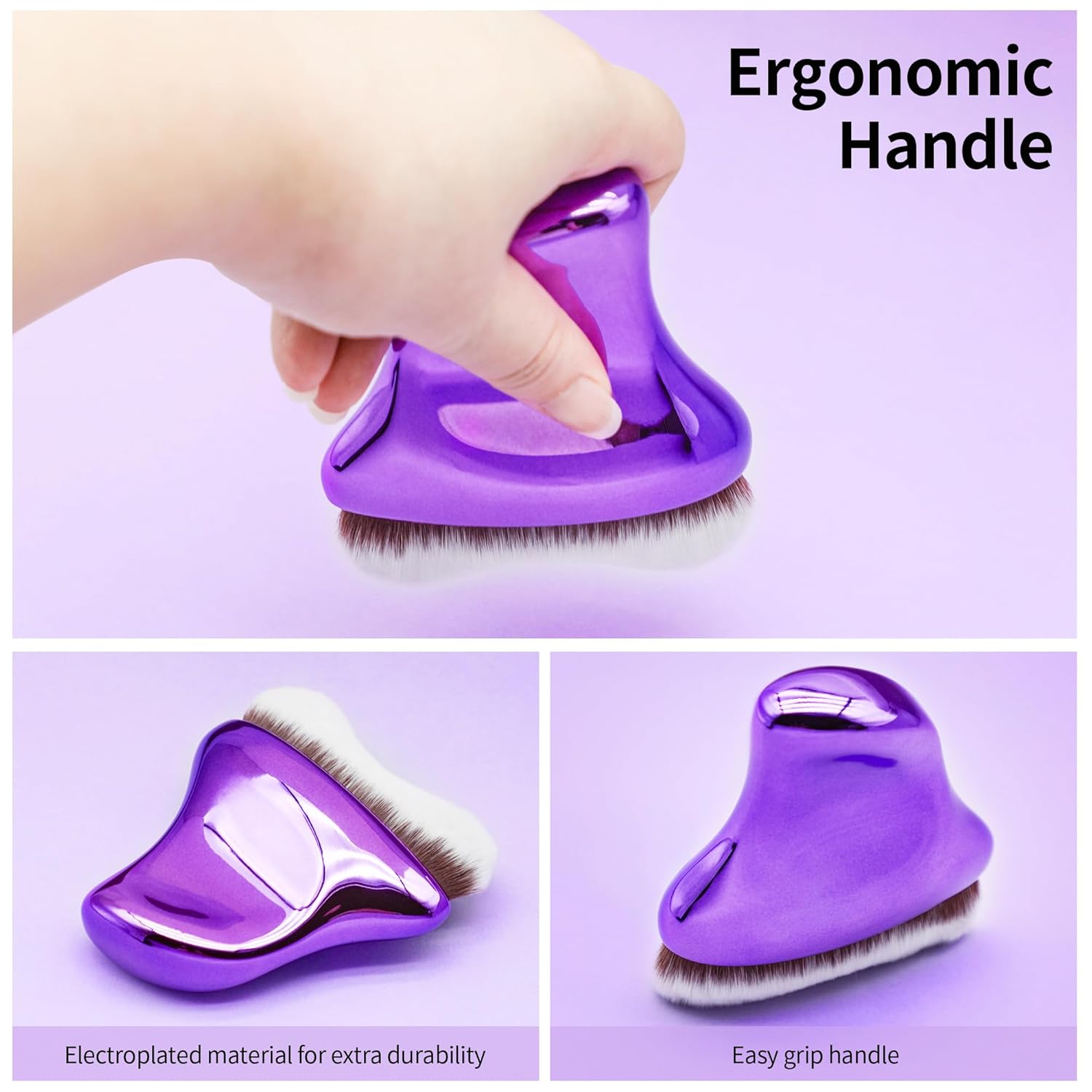 Brocha bronceadora, brocha de maquillaje corporal, brocha Kabuki para autobronceador, adecuado para lociones bronceadoras, base, cremas,