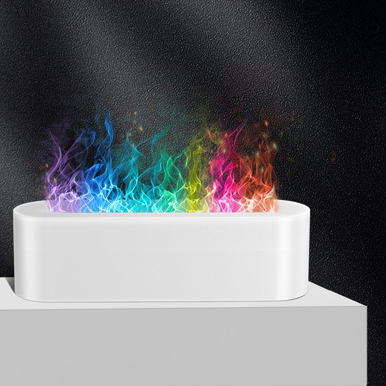 Humidificador difusor, aceites esenciales de aroma de llama y fuego, 7 colores, difusores de aromaterapia para dormitorio, habitación grande, ultra