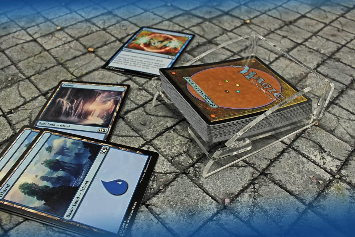 LITKO Organizador de cartas de juego  Tarjeta estándar de tamaño estadounidense  euro  Juegos de cartas coleccionables y de vida (transparente,