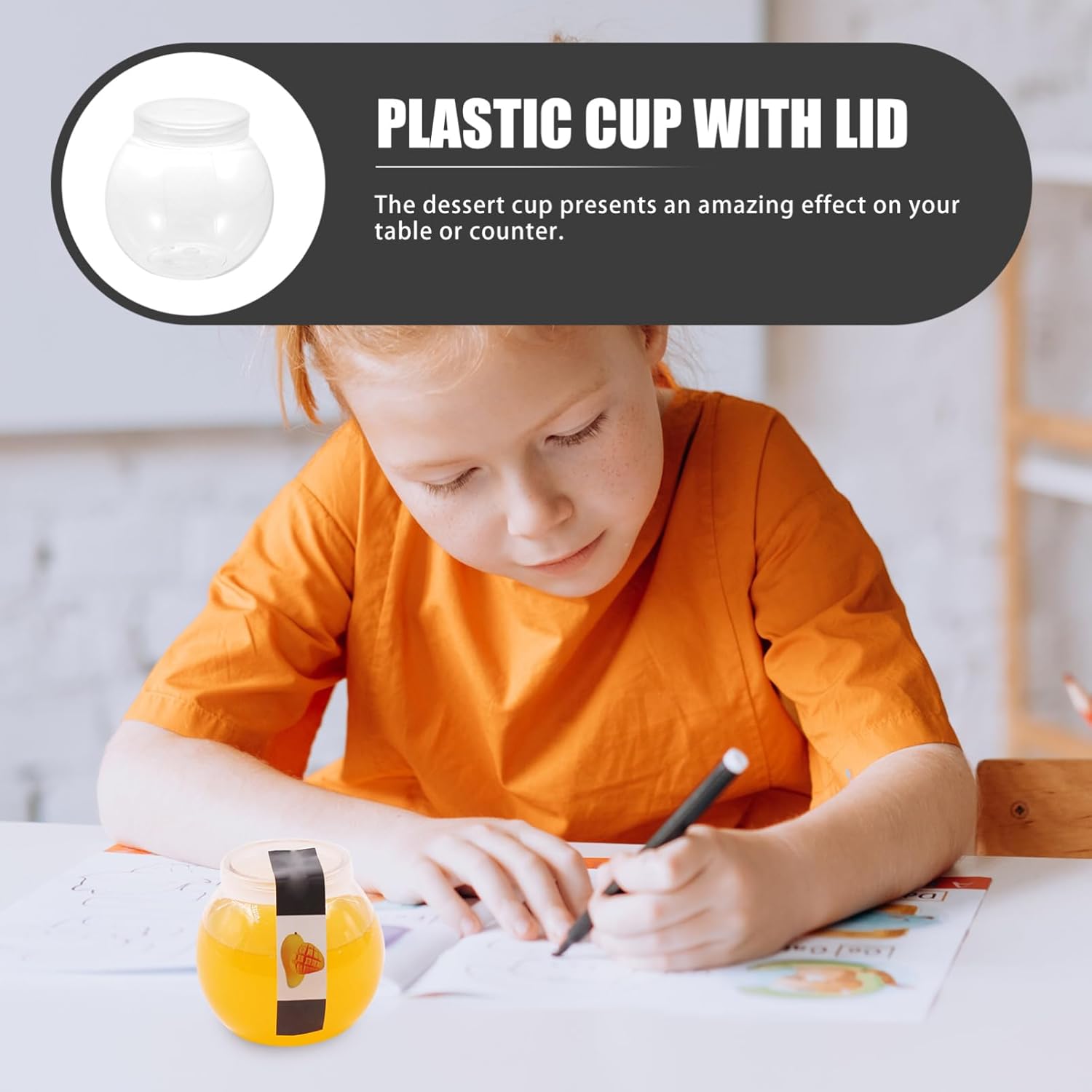 KALLORY 50 Pcs Plastic Cup Jelly Cup Plastic Jelly Cup Tasting Tumbler Containers with Lids Plastic Cups with Lids Party Dessert Container Plastic
