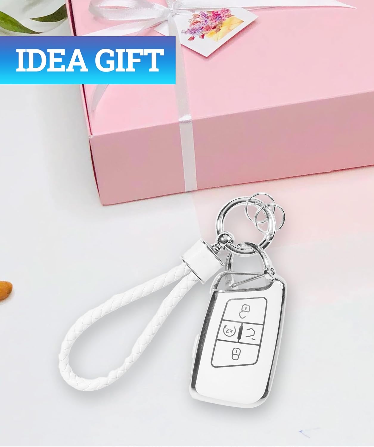 Funda inteligente para llavero con control remoto, fundas para llaves de automóvil con llavero de cuero, funda de llavero de automóvil, funda de