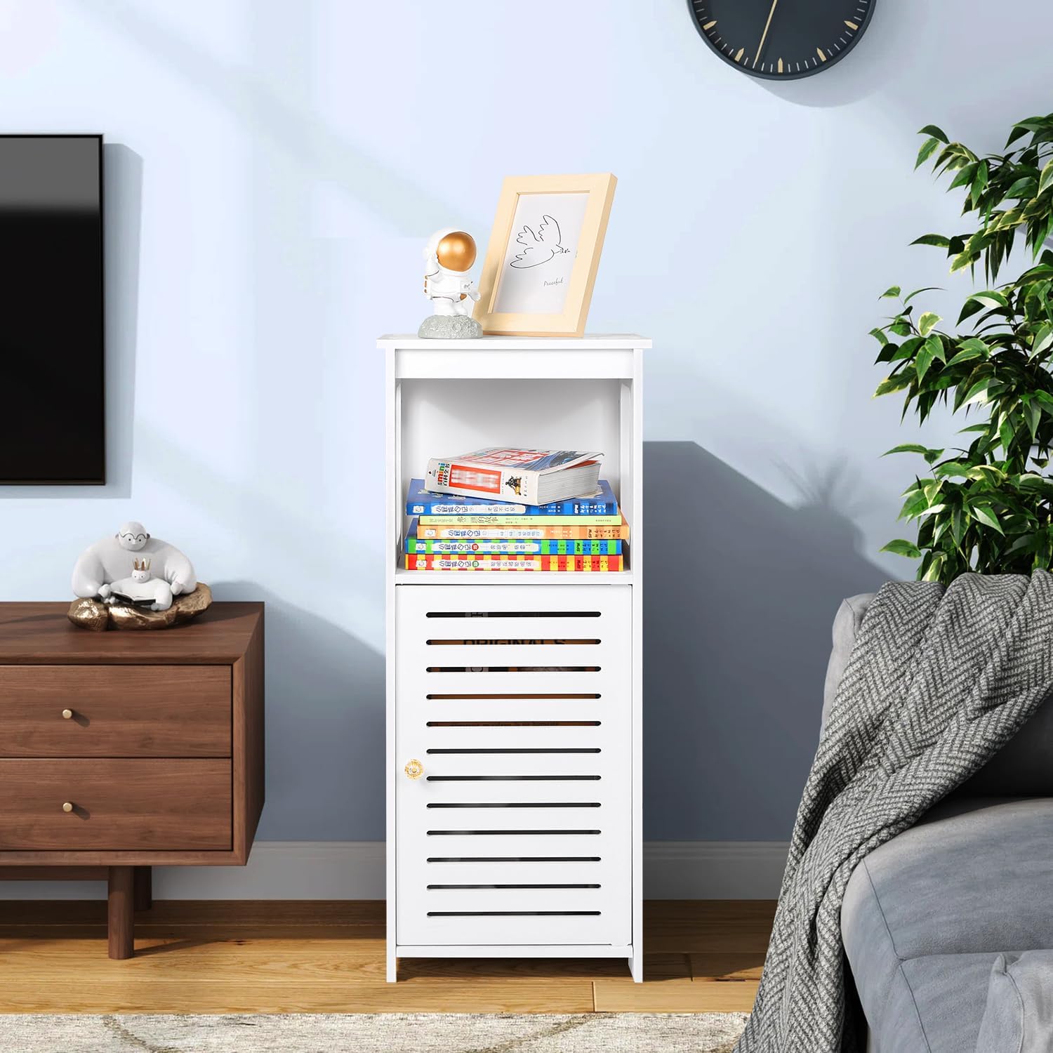 Armario de almacenamiento de baño pequeño, gabinete de suelo independiente, gabinete de almacenamiento estrecho, gabinete de baño impermeable que