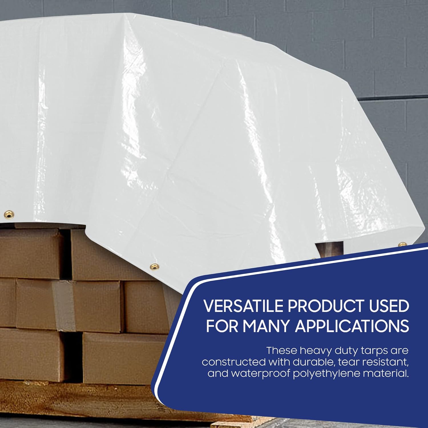 Tarps Now Lonas de polietileno impermeables, (10 x 15 pies) con ojales de aluminio para interiores y exteriores, cubierta de hoja súper resistente,
