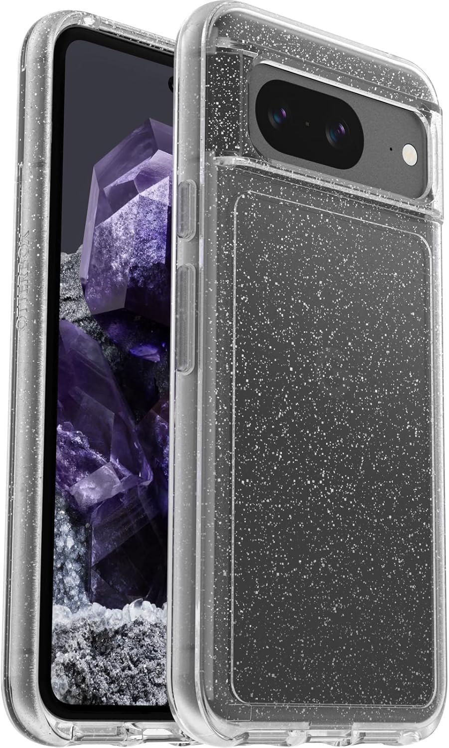 OtterBox Funda transparente para Google Pixel 8 Symmetry Series – STARDUST (transparentebrillante), ultra elegante, compatible con carga