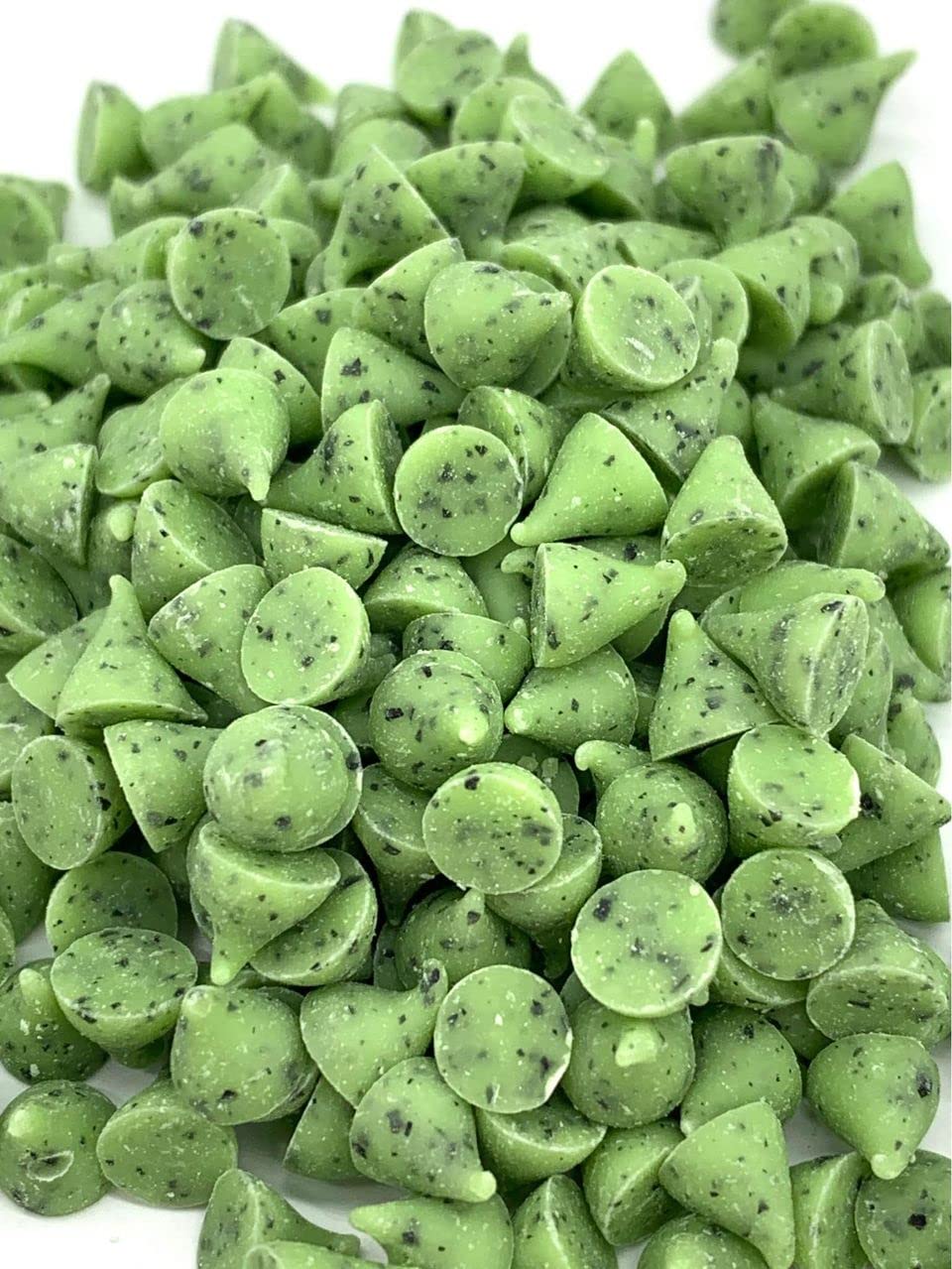 Chips de menta verde, tamaño a granel, chips para hornear, (1 libra bolsa resellable con cierre de cremallera)