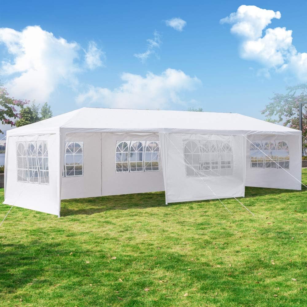 Tienda de campaña impermeable con toldo para cenador, 10 x 30 pies, tienda de campaña resistente al agua, para fiestas al aire libre, carpas de boda