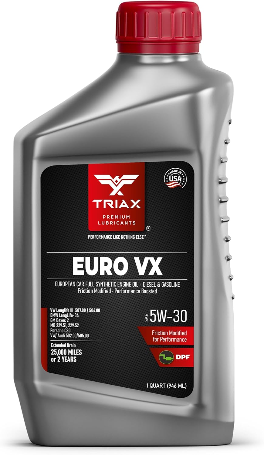 TRIAX Euro VX 5W-30 Full Synthetic Ester, compatible con VW 507.00504.00, VW Audi 502.00, 505.01, BMW LL-04, Porsche C30, ACEA C3, Mercedes 229.51,