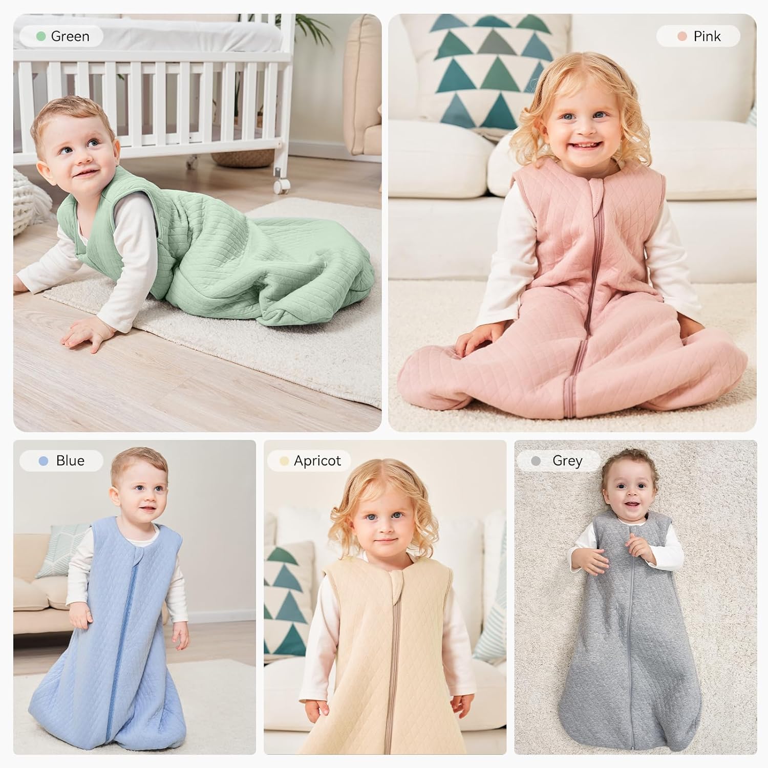 Yoofoss Saco de dormir para bebé de 6 a 12 meses, TOG 2.5, manta de invierno para bebé, 100% algodón, saco de dormir para niños pequeños, con