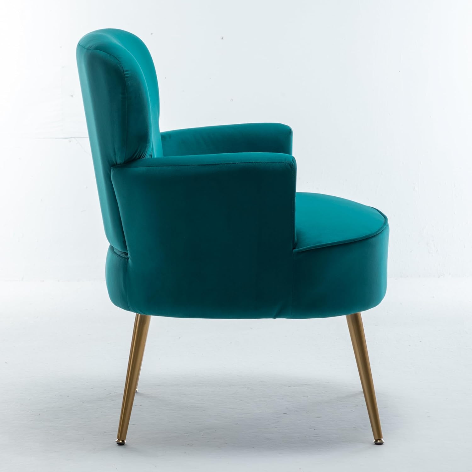 Silla decorativa de terciopelo con patas de metal dorado, sillón tapizado para espacios pequeños a medianos, sala de estar moderna, dormitorio,