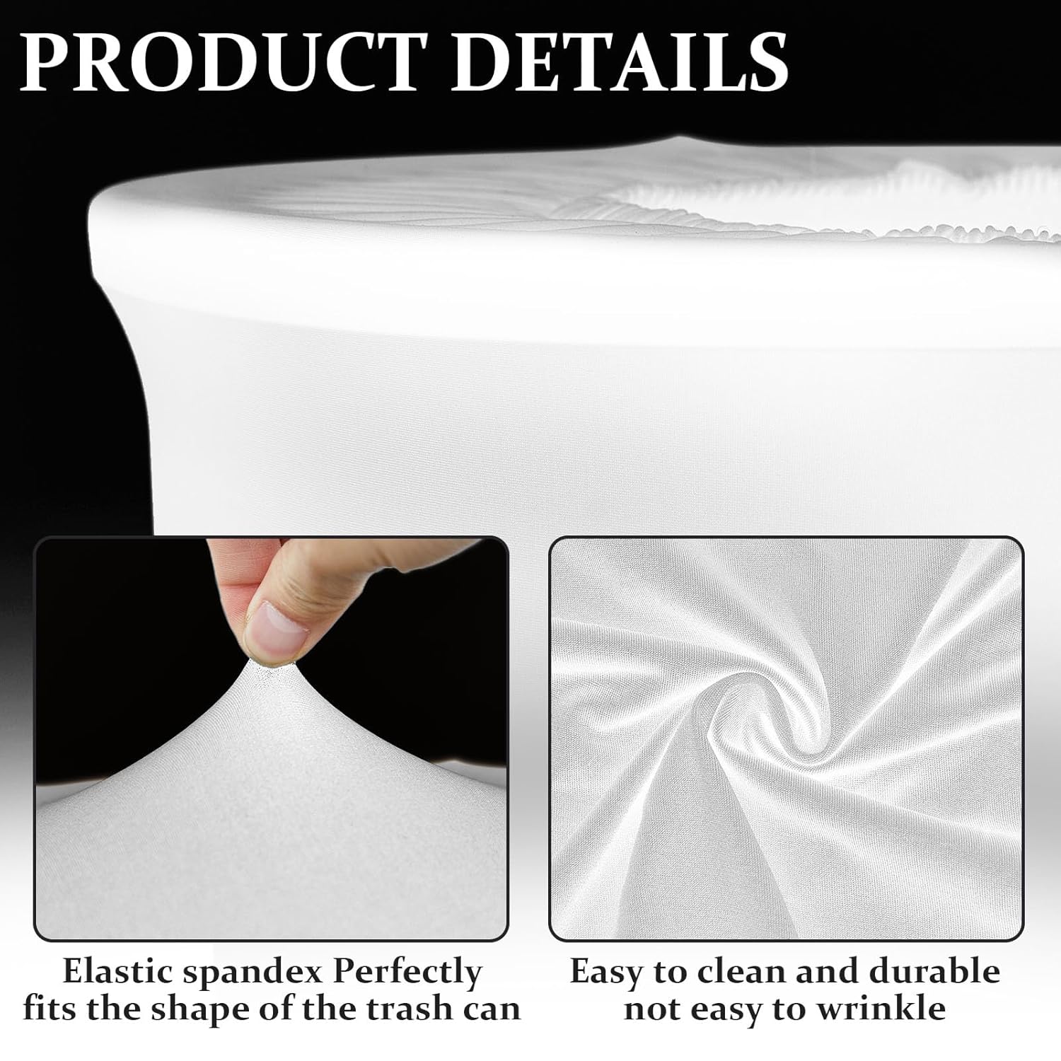 Tanlade Cubierta elástica para cubo de basura de 32 galones de elastano, para exteriores, cubierta para contenedores de basura redondos de cocina y