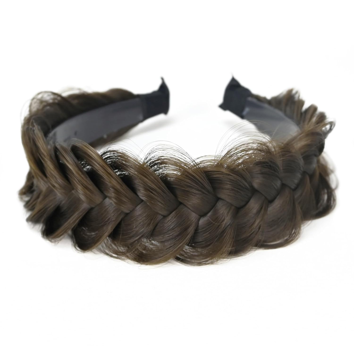 Banda ancha trenzada para el cabello, accesorios para el cabello, banda elástica antideslizante para mujeres y niñas (excremento de vaca azul)