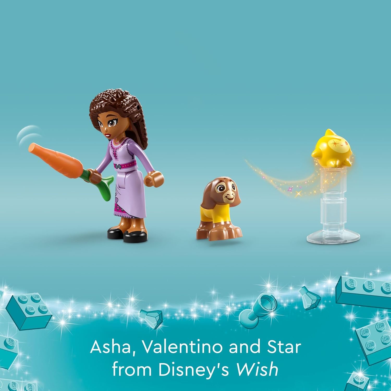 LEGO Disney Wish Asha in The City of Rosas 43223 – Juego de juguetes de construcción, un modelo para construir de la película de Disney para