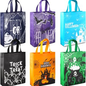 Aviski 6 bolsas de Halloween para dulce o truco, bolsas de Halloween con asas, bolsas de regalo grandes, bolsas multifuncionales no tejidas para Aviski 6 bolsas de Halloween para dulce o truco, bolsas de Halloween con asas, bolsas de regalo grandes, bolsas multifuncionales no tejidas para