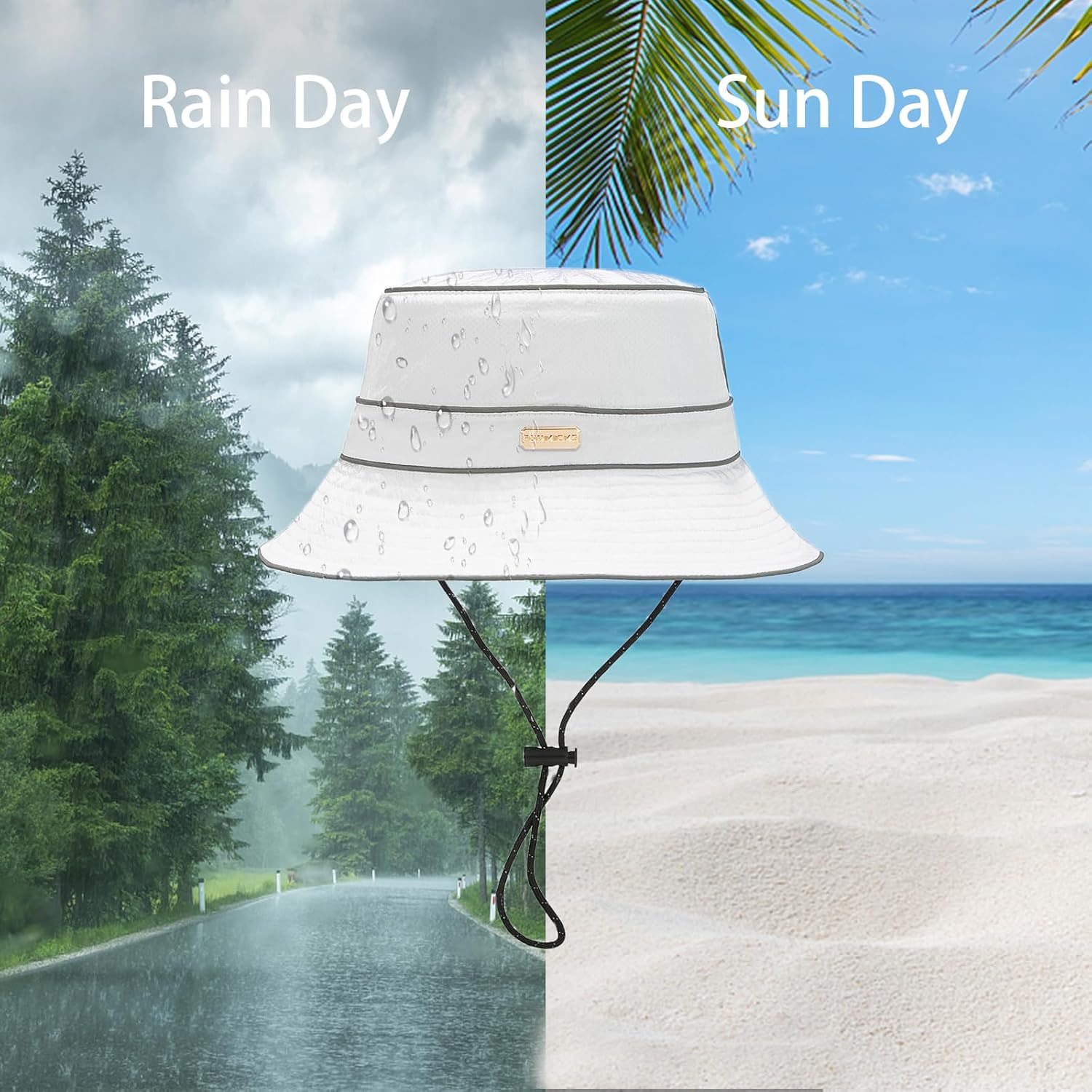 Sombrero de sol UPF50+ para hombres y mujeres, impermeable, plegable, resistente al viento, para pesca, senderismo, jardín, safari, playa