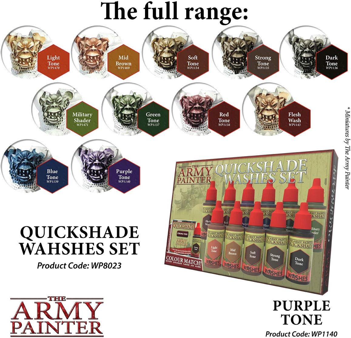 The Army Painter Tinta de tono morado  Lavado rápido  Pintura de lavado a base de agua no tóxica ligeramente pigmentada para juegos de rol de mesa,