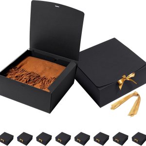 Mcfleet Cajas de regalo negras con tapas de 12 x 12 x 5 pulgadas, paquete de 10 cajas de regalo de padrinos de boda, caja de regalo de cartón para Mcfleet Cajas de regalo negras con tapas de 12 x 12 x 5 pulgadas, paquete de 10 cajas de regalo de padrinos de boda, caja de regalo de cartón para