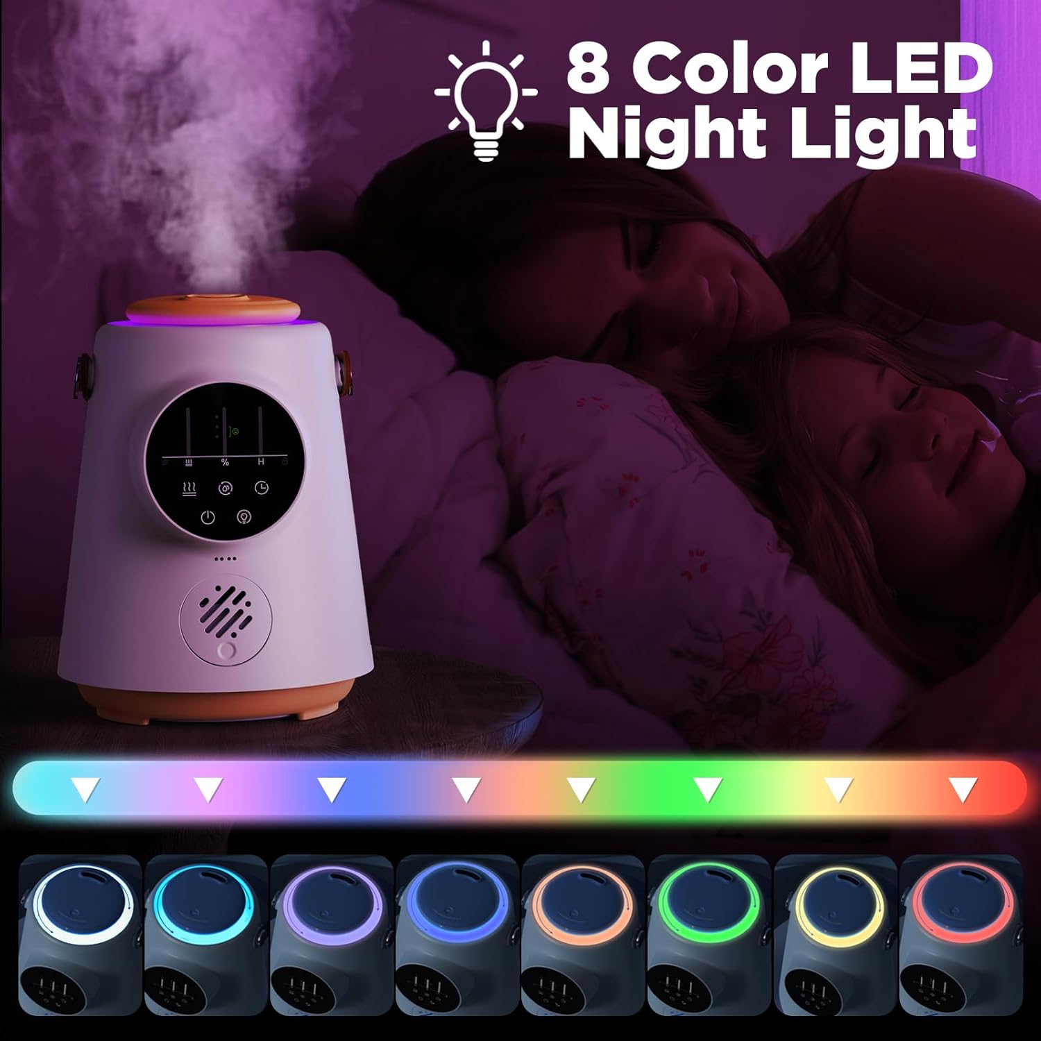 OJEPPA Humidificadores para dormitorio, humidificadores ultrasónicos de niebla fría de 2.5L para bebé, hogar, oficina, guardería y plantas,
