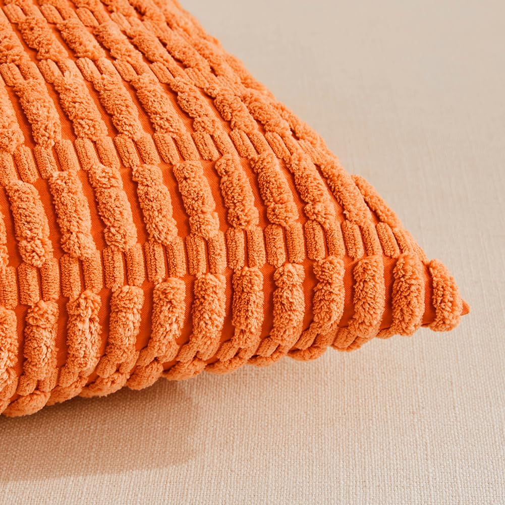 Fancy Homi Paquete de 4 fundas de almohada decorativas de otoño naranja de 18 x 18 pulgadas para sofá, sala de estar, cama, sofá, calabaza de