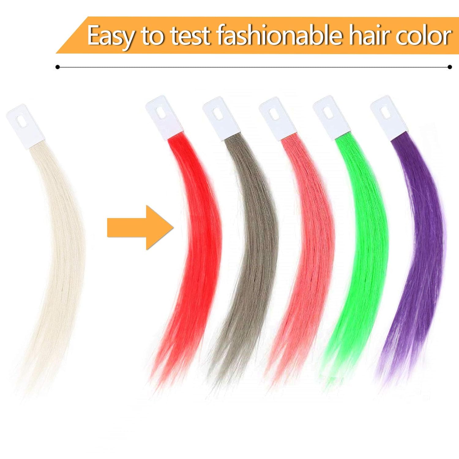 MEckily 30 muestras de cabello humano para pruebas, muestras de color para anillos de color de salón, 2 soportes para muestras (8 pulgadas rubio más