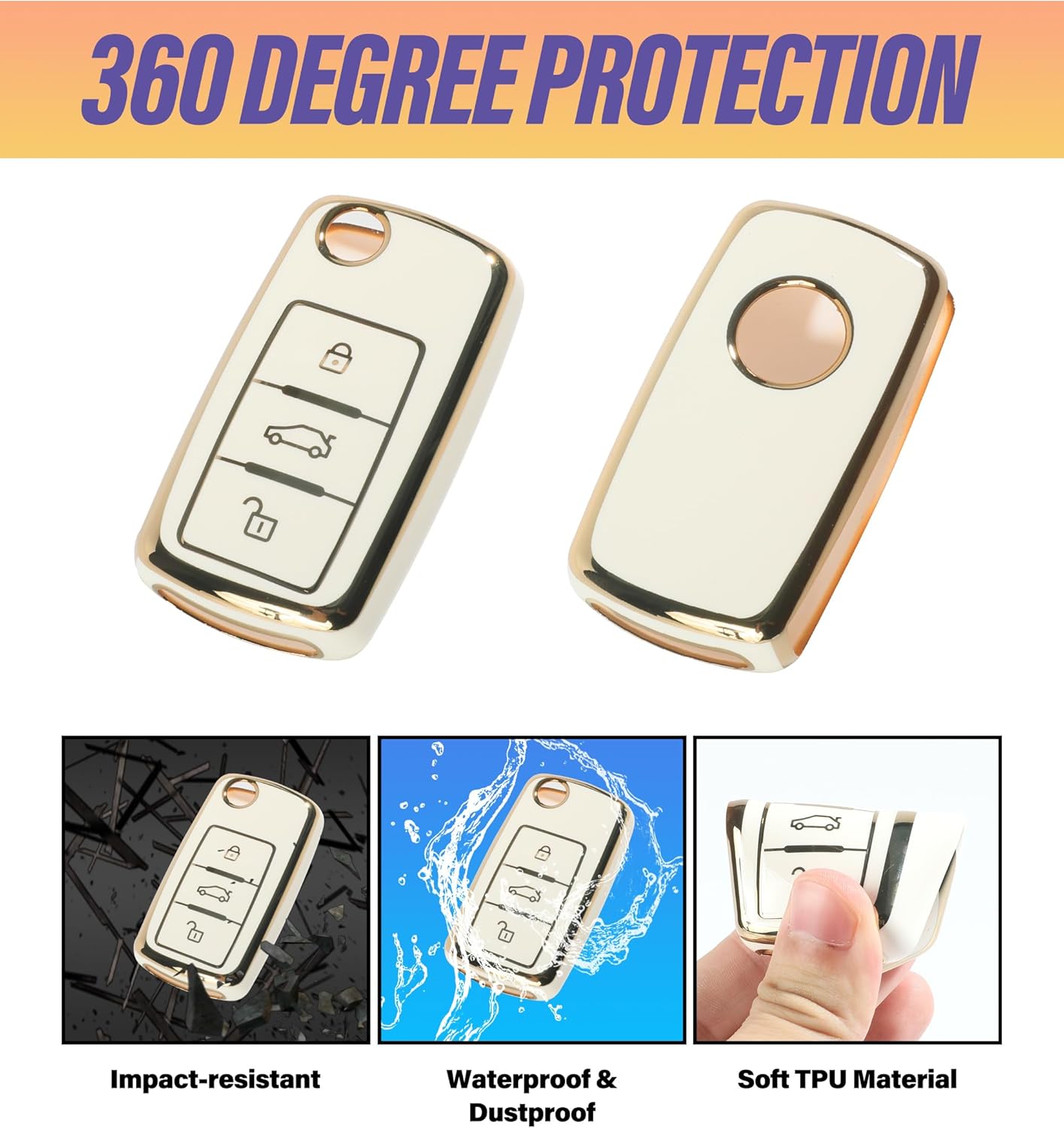 Funda brillante para llavero de automóvil, funda para llavero de automóvil, soporte protector inteligente para control remoto de automóvil, funda de