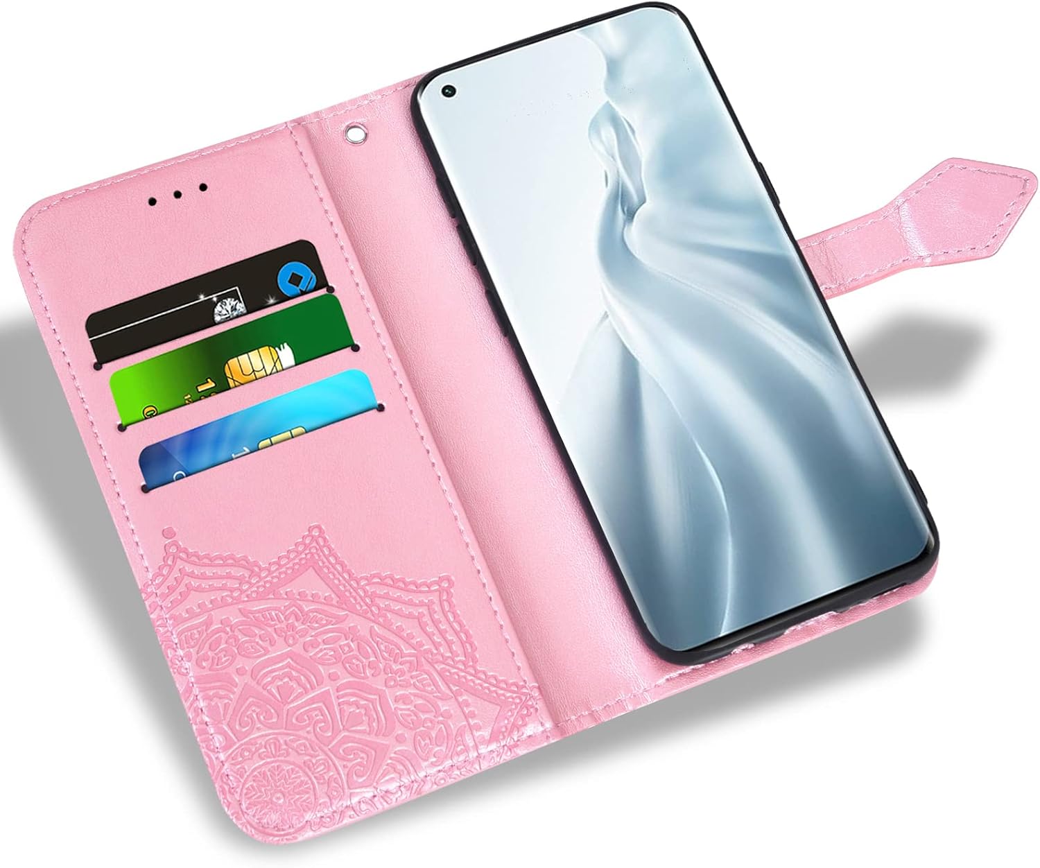 Asuwish Compatible con Xiaomi Mi 11 5G Funda tipo cartera y protector de pantalla de vidrio templado, cubierta abatible, soporte para tarjetas,