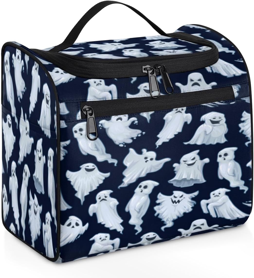The Halloween Funny Texture Toiletry Bag for Women Travel Makeup Organizer with Hanging Hook Traveling Cosmetic Bags for Toiletries Accessories