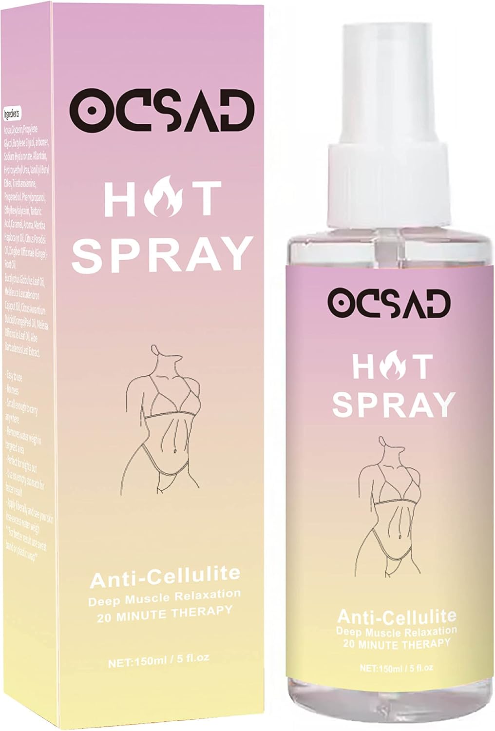 Espray anti orgánico natural de las celulitis de la pérdida de peso de la quemadora
