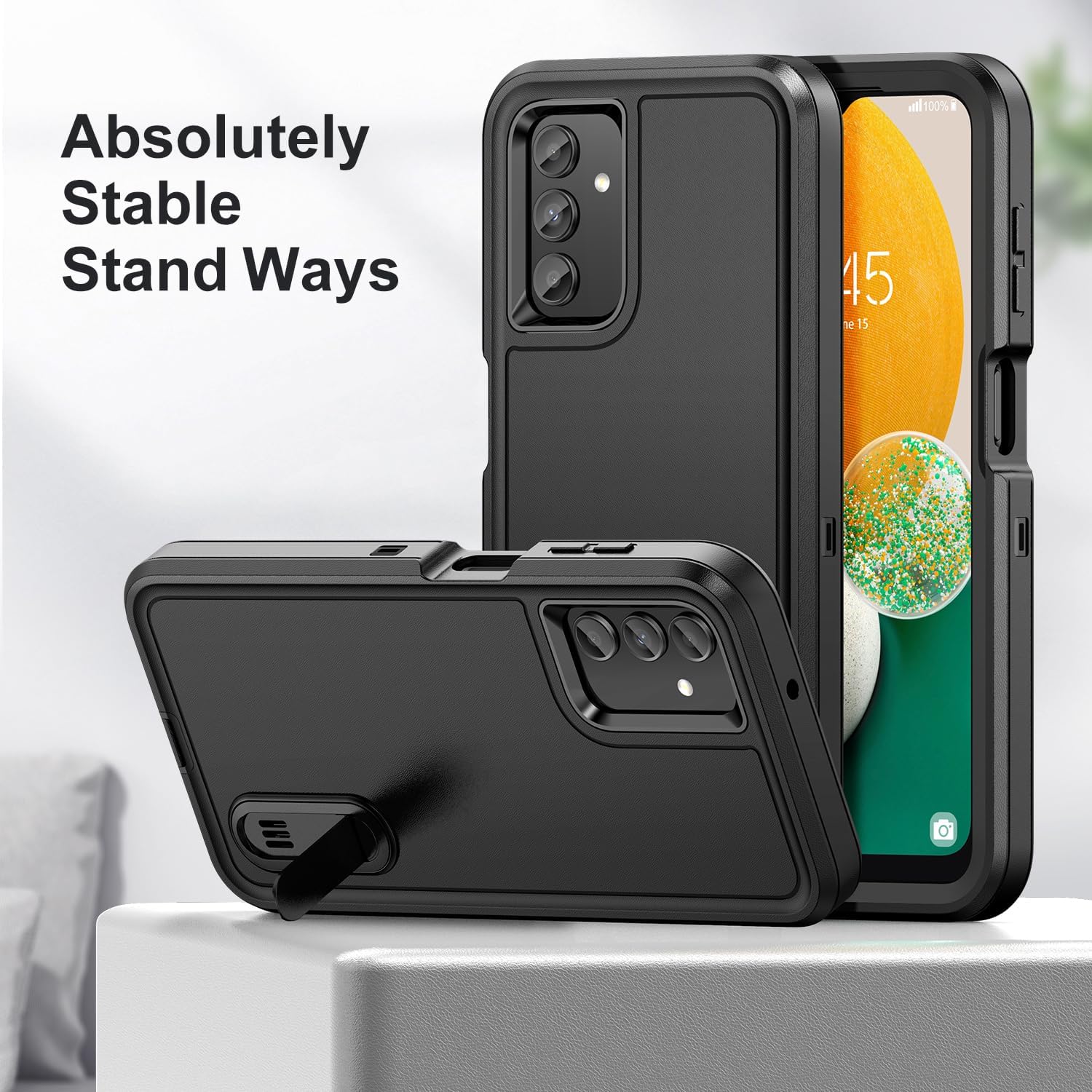 AWZHYDT Funda para Samsung Galaxy A13 5G, Samsung A13 5G con soporte integrado, a prueba de golpes, polvo y caídas, grado militar, funda protectora