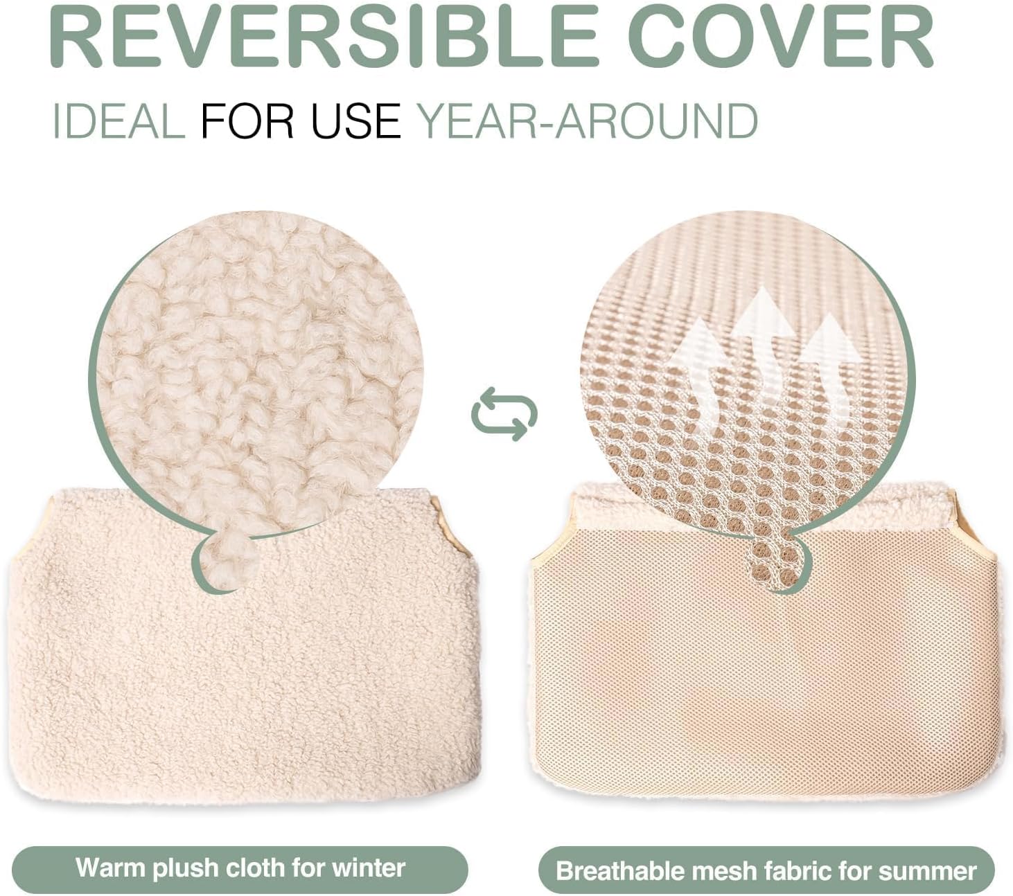 Perca duradera para ventana de gato, asiento de hamaca para gatos en interiores, tapete reversible para uso durante todo el año, cama plegable para