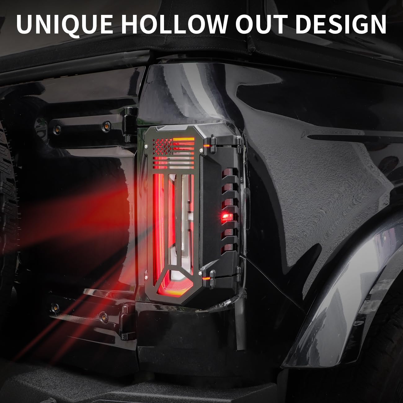 MSIZOY Protector de luz trasera de aluminio, cubierta para lámparas de luz trasera, compatible con Ford Bronco 2021, 2022, 2023, 2024, accesorios