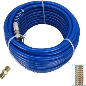 Manguera de pulverización de pintura sin aire de 65 pies x 14 pulgadas, tubo de fibra flexible de color azul (65.6 ft para pistola rociadora de 3300 Manguera de pulverización de pintura sin aire de 65 pies x 14 pulgadas, tubo de fibra flexible de color azul (65.6 ft para pistola rociadora de 3300