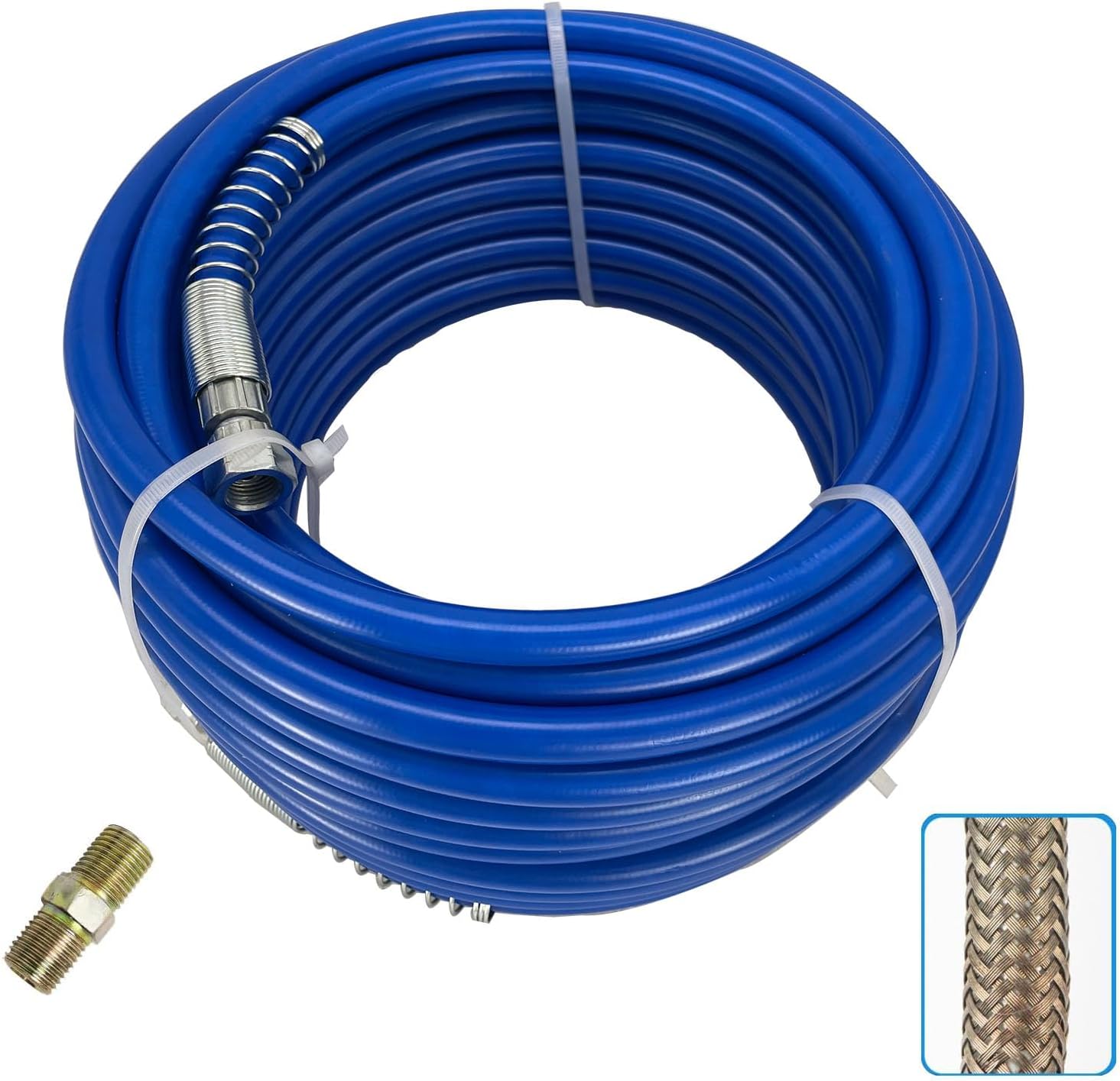 Manguera de pulverización de pintura sin aire de 65 pies x 14 pulgadas, tubo de fibra flexible de color azul (65.6 ft para pistola rociadora de 3300