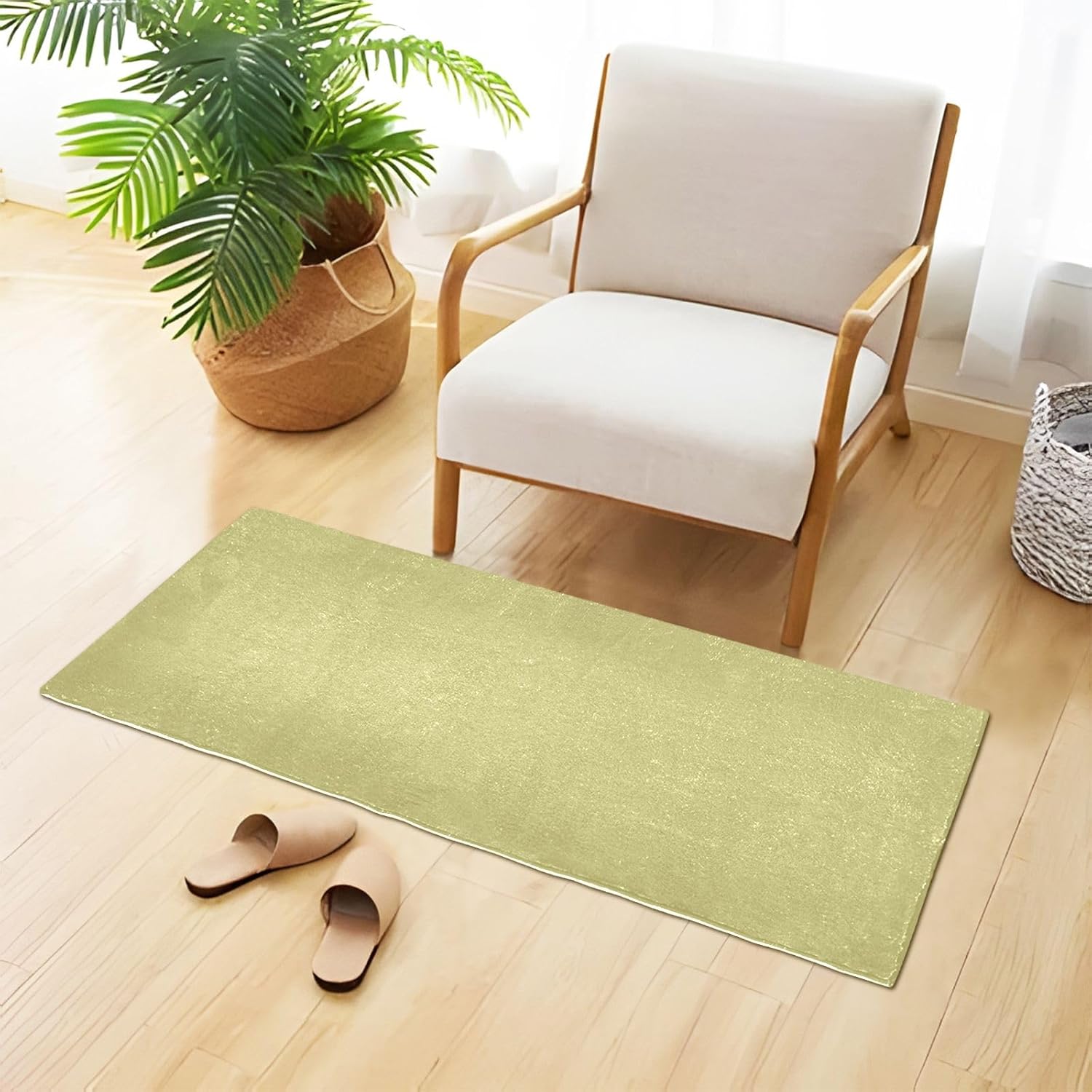 Alfombra de pasillo de color caqui oscuro para baño, lavable a máquina, alfombra absorbente con respaldo de goma, 39 x 20 pulgadas