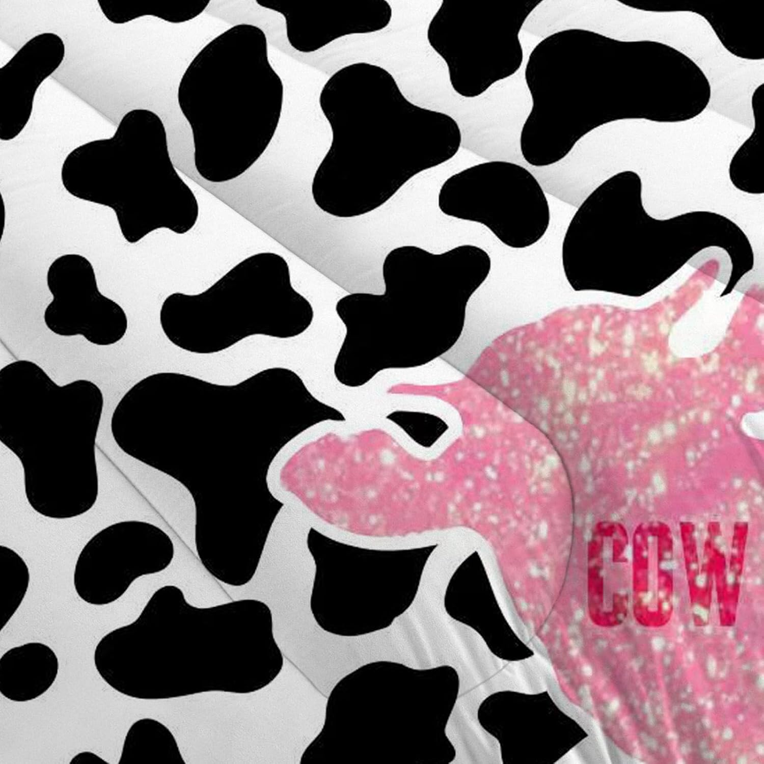Juego de ropa de cama con estampado de vaca, juego de edredón de 2 piezas con 1 edredón y 1 funda de almohada para niñas, niños, adolescentes y