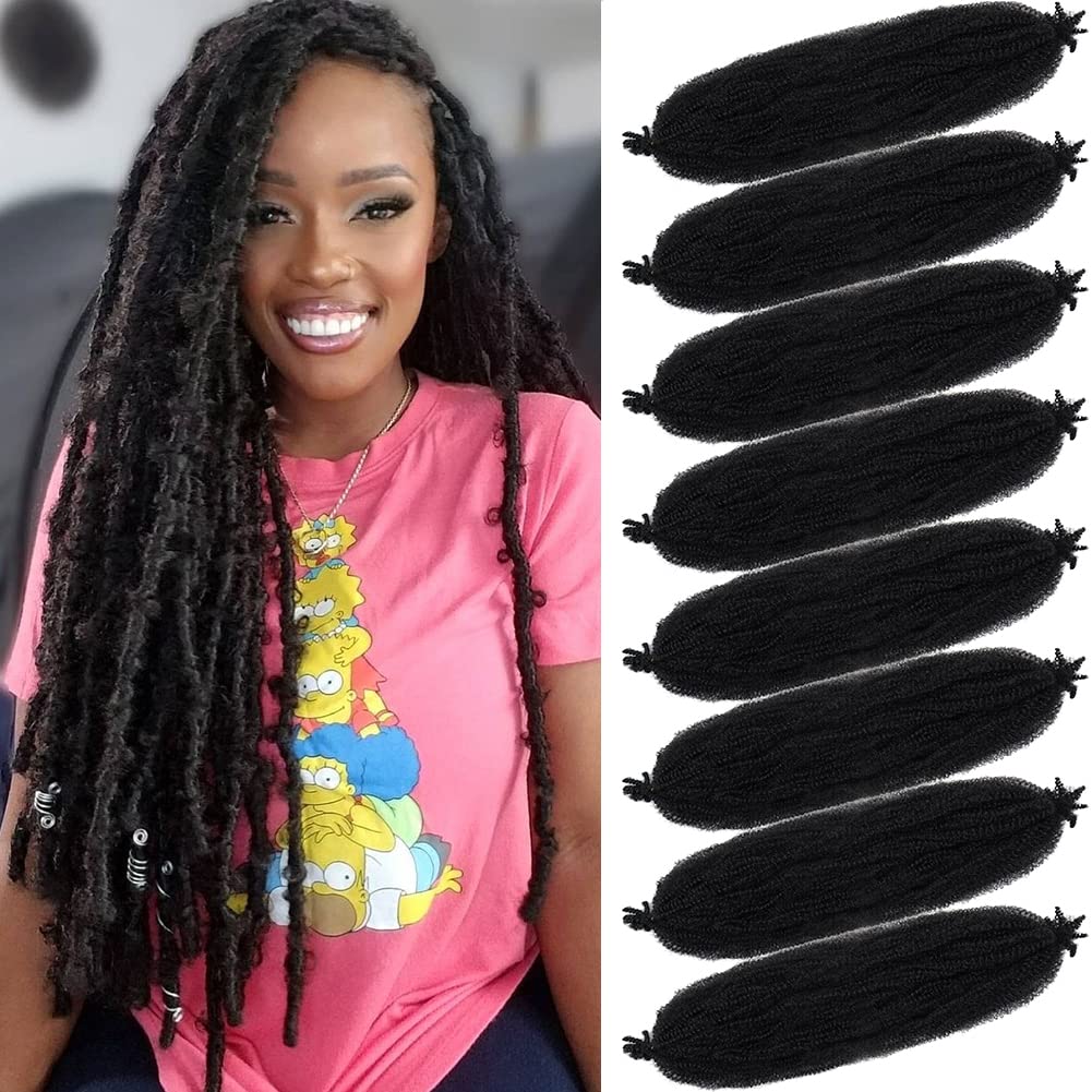 Marley Twist – 8 paquetes de cabello trenzado cubano de 24 pulgadas, cabello Marley pre-esponjado, cabello de primavera torcido, para rastas suaves,