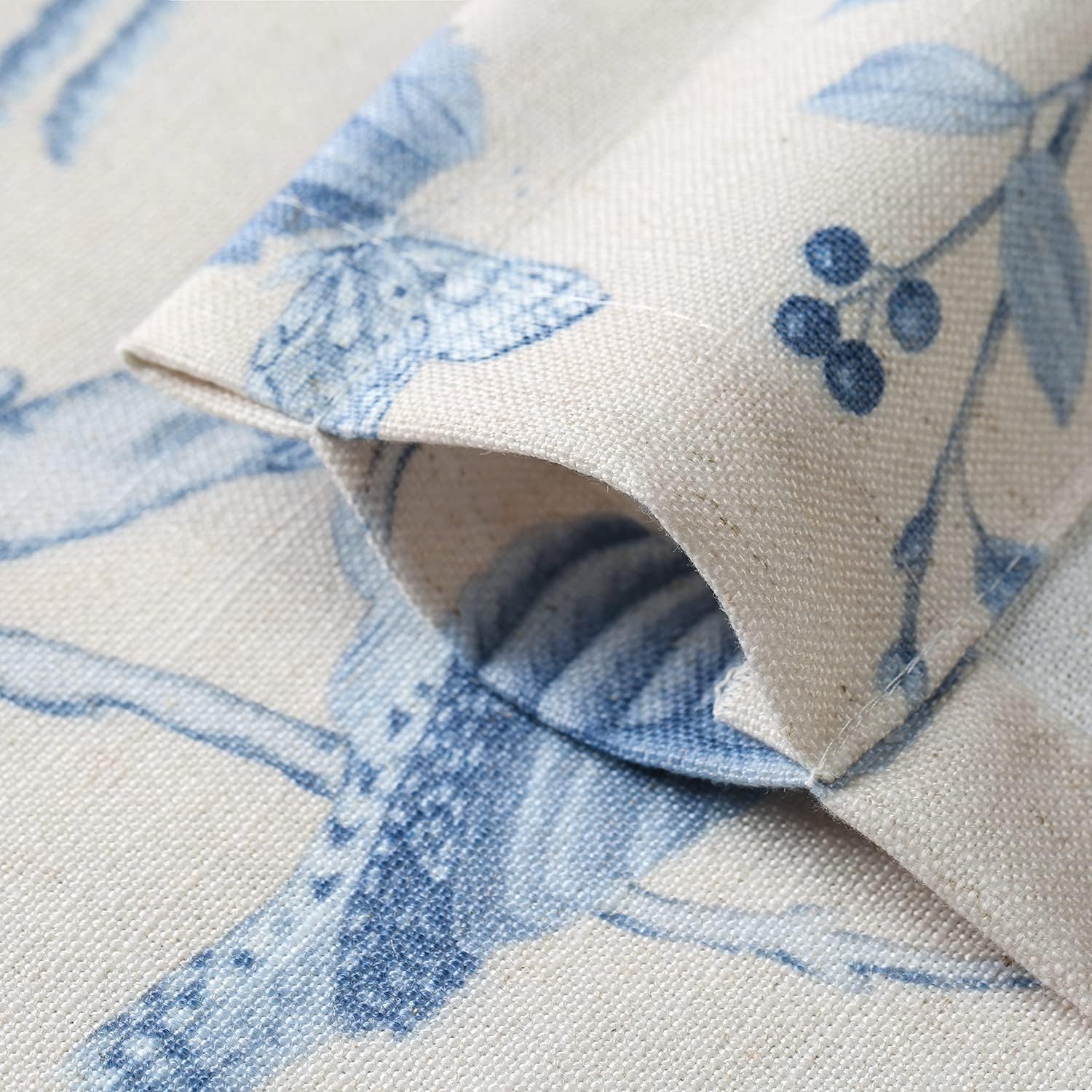Leeva Cortinas con diseño de globo para cocina, bolsillo superior para cortinero, estampado de pájaros azules, para ventanas de oficina de estudio,