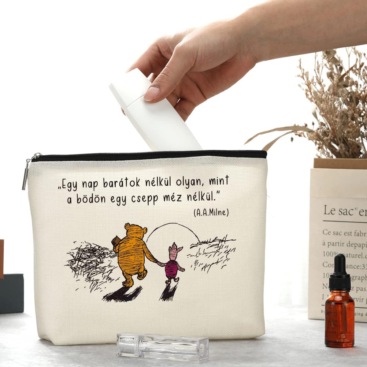 Bolso lindo del maquillaje del personaje de la historieta del oso, blanco135