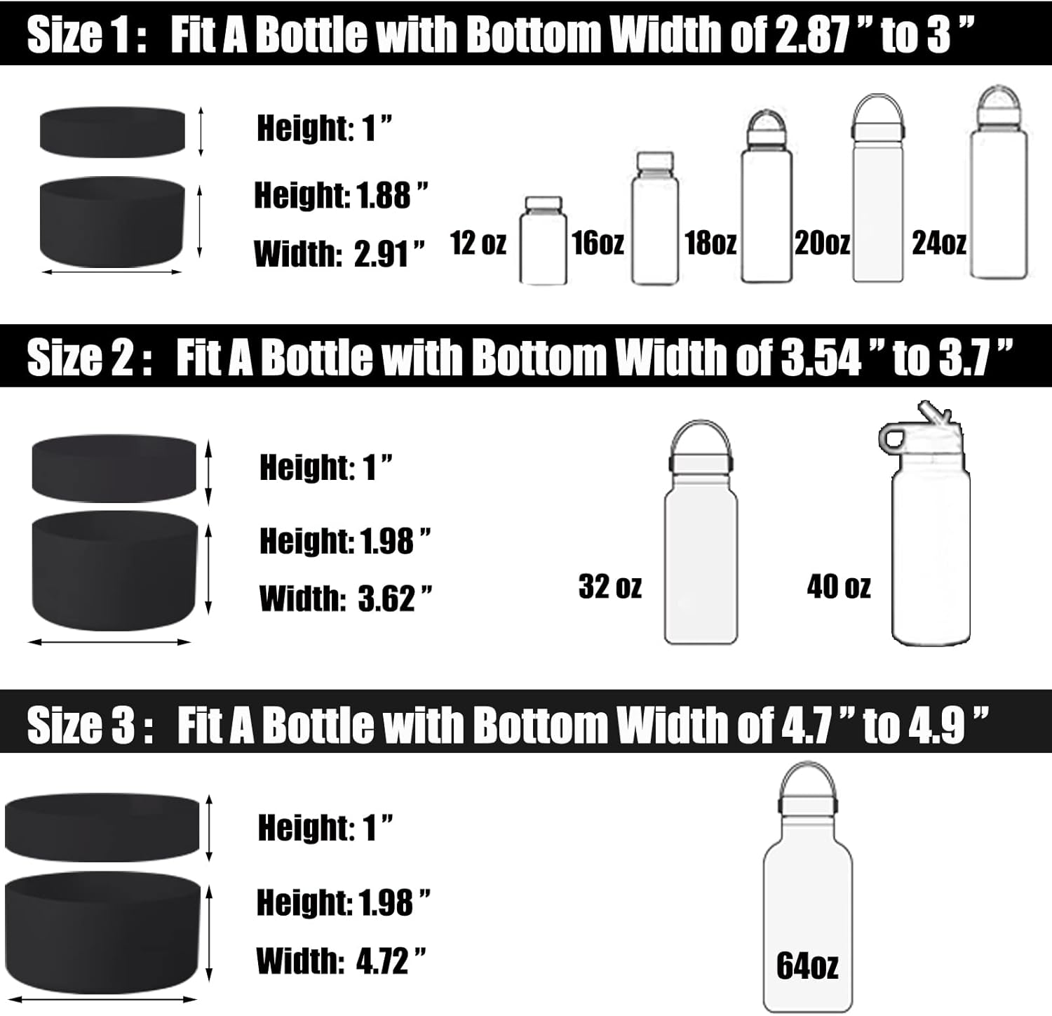 Greant Funda protectora doble para botella de agua compatible con Hydro Flask, funda flexible de silicona compatible con funda Hydroflask, funda