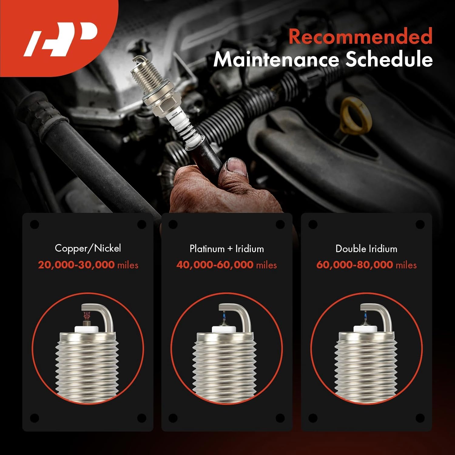 A-Premium Iridium Platinum – Bujías compatibles con Honda Accord 1995-2002, Pilot 2003-2005, Odyssey 1999-2004 y Acura MDX 2001-2002, TL 1999-2003,
