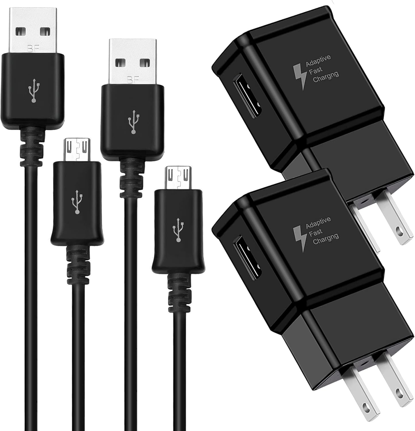 Samsung – Cargador de pared adaptativo de carga rápida con cable micro USB 2.0 de 5 pies  4.9 ft, compatible con Samsung Galaxy S7S7 ES6S6 ES5