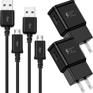 Samsung – Cargador de pared adaptativo de carga rápida con cable micro USB 2.0 de 5 pies 4.9 ft, compatible con Samsung Galaxy S7S7 ES6S6 ES5 Samsung – Cargador de pared adaptativo de carga rápida con cable micro USB 2.0 de 5 pies 4.9 ft, compatible con Samsung Galaxy S7S7 ES6S6 ES5