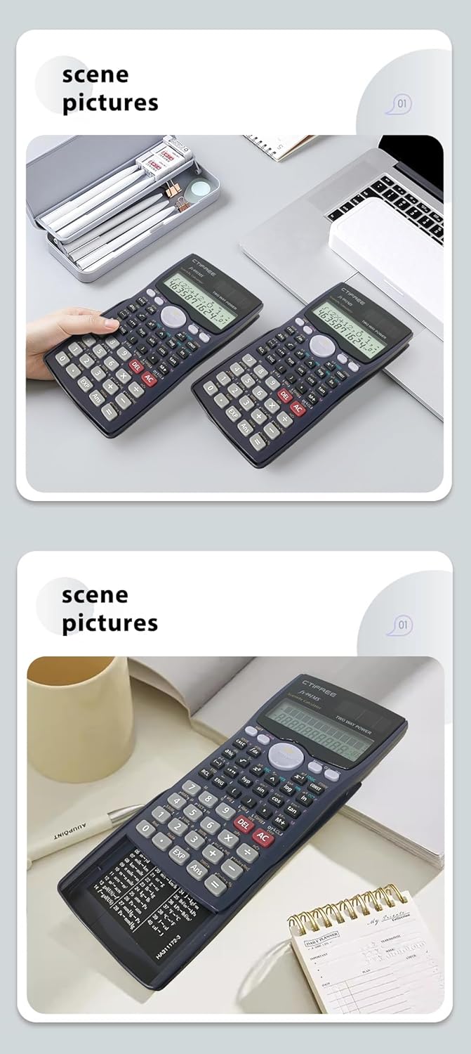 CTIFREE Calculadora científica FX-991MS College Middle School Matemáticas 401 Función Calculadora Cientifica Calculadora científica de doble potencia